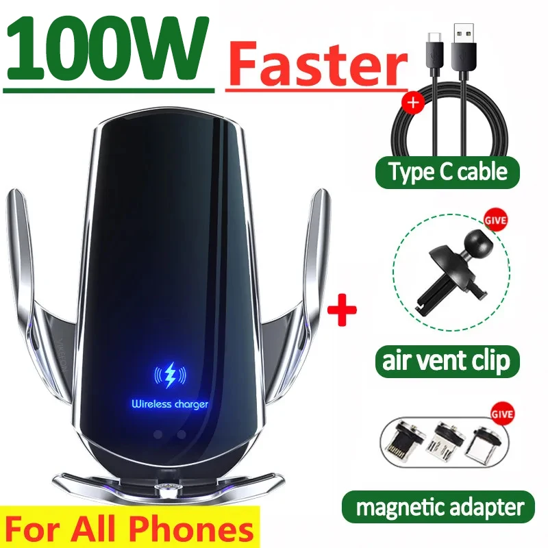 Phone Cooling Fan - 100W Wireless Car Charger Magnetic Car